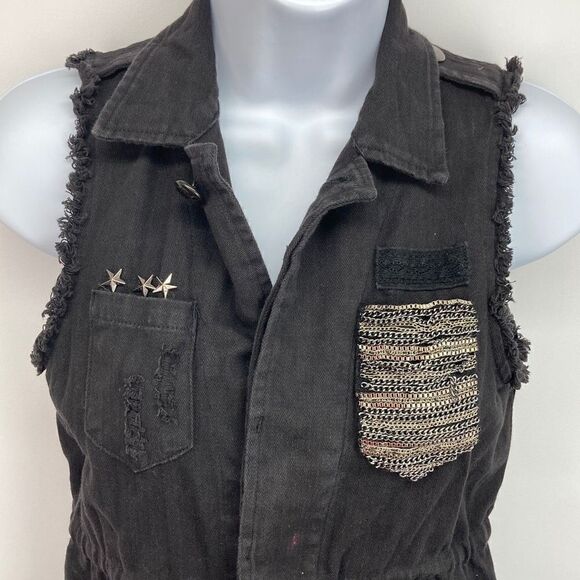 Miss Me Hidden Button Vest Womens Size Small - Picture 4 of 7